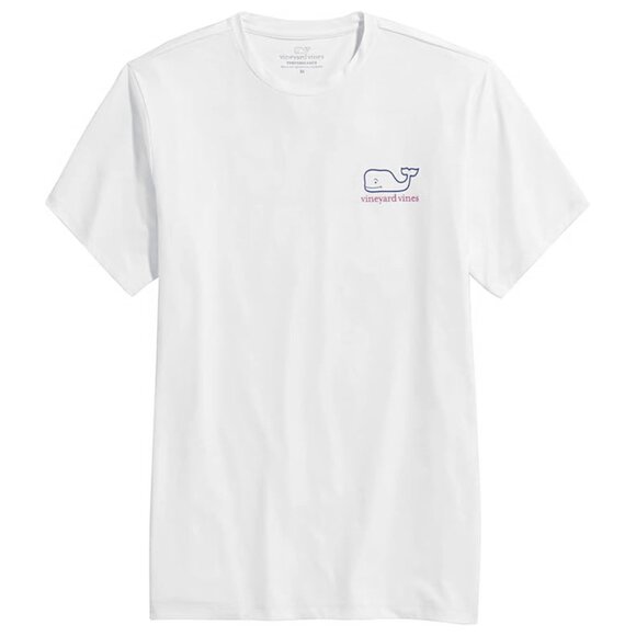 NWOT Vineyard Vines Mens Whale Logo White Short-Sleeve Harbor Performance Tee XS - Picture 2 of 8